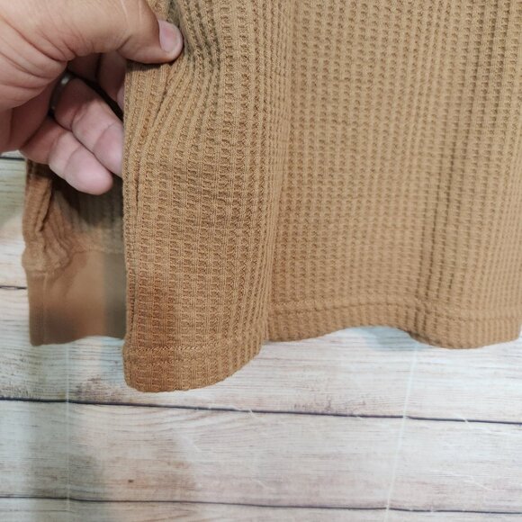 RVCA Day Shift Thermal Shirt Men’s Large Brown Waffle Knit Long Sleeve Size M - Picture 14 of 15